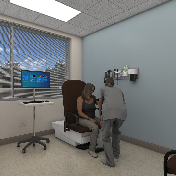 UofL Bullitt South Exam Room Rendering